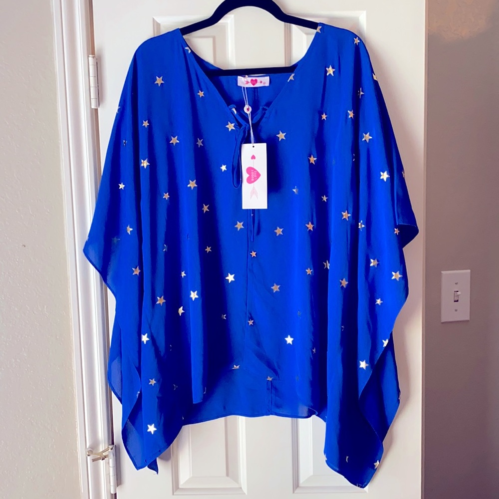 NWT Buddy Love Cobalt Stars Top oversized small
